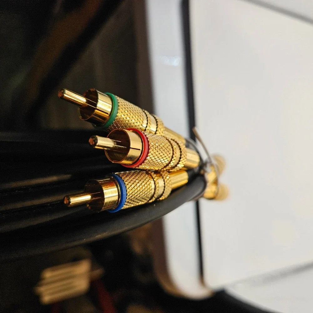 Unbranded Component RCA Video Cable Gold Plated Connectors Black RGB 3-Male
